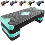 GYMMAGE Aerobic-Übungsstufe, verstellbarer Aerobic-Stepper für Übungen, Workout-Step-Plattform für Step-Up, 67,3 cm Step-Deck mit 10,2 cm, 15,2 cm, 20,3 cm, höhenverstellbar, für Damen, Zuhause,