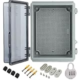 GOMETY Anschlussdose Wasserdicht IP65, Verteilerkasten Aufputz Verteilerschrank Industriegehäuse Schaltkasten Elektrische Abzweigdose Schaltschrank Außen Verteilerkasten Außen Wasserdicht 29*19*14cm