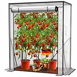 KESSER® Premium Tomatengewächshaus Foliengewächshaus, Gewächshaus klein, Tomatenhaus, Treibhaus mit Tür zum Aufrollen - 100 x 50 x 150 cm Frühbeet, Gemüse, Blumen, Obst, Inkl. Montagezubehör, Garten