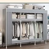 Generisch Kleiderschrank faltbar mit Kleiderstangen – Stoffschrank Aufbewahrung mit Stauraum und Ablagen für Schlafzimmer und Ankleidezimmer, ideal für organisierte Kleideraufbewahrung