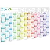 Wandkalender 2025 2026, Kalender 2025 2026 Wandkalender XXL (97 x 70 cm) in Poster Größe, Jahresplaner Querformat, Gefaltet - Wandplaner 2025 2026, Jahreskalender, Plakatkalender. 1 Stück