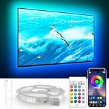 KANTUTOE LED TV Hintergrundbeleuchtung, 6m TV LED Streifen für 65-85 Zoll TV, RGB Led TV Lichter mit Musik Sync, Bluetooth APP & Fernsteuerung Lichtstreifen für Zimmer (19.68ft)