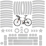 Tsathoggua Fahrrad Reflektoren Aufkleber Set, 66 Stück Fahrrad Felgen Aufkleber, Reflektoren Fahrrad Sticker mit Verschiedenen Formen, Leuchtaufkleber für Fahrrad, Motorräder, Kinderwagen und mehr