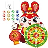 Aferzov Dartscheibe für Kinder | Große Häschen-Dartscheibe mit 12 klebrigen Kugeln,Dartscheibe, Osterspielzeug für 3-jährige Jungen, Mädchen und älter, Indoor-Outdoor-Sportspiele, Ostergeschenke
