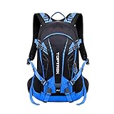 toptrek Fahrradrucksack 20L Fahrrad Rucksäcke mit Regenschutz und Helmabdeckung Wasserdicht Trinkrucksack Ultraleicht Hydration Rucksack für Herren/ Damen Radsport, Camping, Wandern und Laufen (Blau)