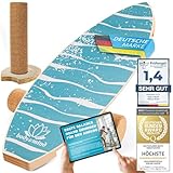 Balance-Board Surfbrett Surf Balance Wackelbrett für Physiotherapie Surf-Training; Trainiert Gleichgewicht & Koordination mit gratis E-BOOK ((Light Waves)
