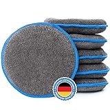 CARBIGO® 6X Profi Applikator Pads – Perfekt für das gleichförmige Auftragen von Politur, Wachs und Pflegemittel – Weicher Mikrofaser Handpolierschwamm – Vielfältig anwendbarer Politur Schwamm 12x2cm