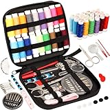 Nähset für Erwachsene, MARQUEEN Nadel und Faden Kit mit Nähzubehör und Zubehör, enthält Schere, Nadeln, Maßband, Nahttrenner, geeignet für Zuhause, Reisen, Anfänger, Notfall