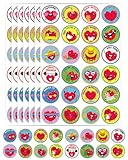FUGLUS 1200 Stück Smile Aufkleber Sticker Klein,Emoji Sticker Belohnungssticker Meme Sticker Lehrer,Sticker Belohnung Smile Sticker für Lehrer Moderationskarten für Kinder(mehrere Smileys)