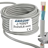 EBROM Fernmeldeleitung Telefonkabel Datenübertragung J-Y(St) Y 2x2x0,8 mm geschirmt - Meterware auf den Meter genau - Auswahl in 1 Meter Schritten bis 250 Meter - Ihre ausgewählte Länge: 10 Meter