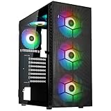 Kolink Observatory HF Mesh PC-Gehäuse, Sechs ARGB-Lüfter, 330 mm GPU-Freiheit, ATX-Motherboard, Gitterfrontplatte, Stahl, Mid-Tower, Schwarz