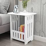 Dhouse Nachttisch Weiß 32x26x40cm Beistelltisch Nachtkommode Kommode Ablagetisch Quadratischer Modern für Wohnzimmer Schlafzimmer