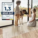 Floordirekt Bürostuhlunterlage Bodenschutzmatte - Bodenmatte Stuhlunterlage - Transparent - Stärke: 1,5 mm - Bodenschutzmatte für Hartböden (Neo, Breite: 90 cm, Länge: 60 cm)