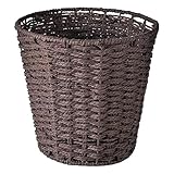 Zuvo Runder Papierkorb aus Geflochtenem Weidenkorb | Stilvoller & Leichter Mülleimer Büro, Bad & Zuhause | Handgefertigt, Atmungsaktiv & Stabil | Braun, 25 cm