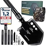MADERY 11IN1 Klappspaten | Robuste, rostfreie Survival Ausrüstung aus hochwertigem Stahl | Klappschaufel für Outdoor, Überleben, inkl. Feuerstahl & Tasche, Geschenk für Männer