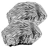 STOBAZA 2 Stück Doppellagige Wasserdichte Haarkur haube für Damen Elastische Statikreduzierende Heizkappe für Haarbehandlung für Dusche und Styling Modische Farbauswahl