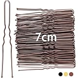 Mbsomnus 50 Stück Haarnadeln, 7cm U-förmige Haarnadel Bobby Pins Metall, Haarspangen Haarklammer für Damen Mädchen Frauen Haarzusätze Friseursalon (Braun)
