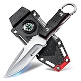 DRGSKL Messer Jagdmesser Feststehende Klinge Outdoor Messer Survival Feststehende Klinge Mit Kydexscheide FüR MäNner Camping Jagen Wandern Schwarz