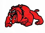 HHO Aufnäher mit roter Bulldogge, Pitbull-Hund, Cartoon-Aufnäher, bestickt, zum Aufnähen, Aufbügeln für Kinder, für Taschen, Jacken, Jeans, Kleidung