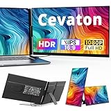 Cevaton Portable Monitor, 15,6-Zoll 1080P FHD Laptop Bildschirm Erweiterung, Plug & Play, Abnehmbarer Dual Screen Extender, Vollbild ohne Rahmen Kompatibel mit Windows, Mac, Chrome, Android