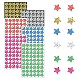 6 PCS Sterne Moosgummi Aufkleber, Bunt Glitzer Sterne Sticker Selbstklebend, Sterne Aufkleber Stern Schaumstoff Aufkleber Sternsticker Glitter Star Stickers für DIY Basteln (6 Farben)