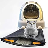 Nasharia Katzenklo Matte 65 x 45cm, wasserdichte rutschfeste Zweischicht Haustier-Katzenstreu Matte-Katzenklo Vorleger Waben Design