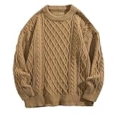 Pullover Herren Rundhals, Strickpullover Herren Elegant Pulli Basic Sweatshirt Stretch Sweater Weicher Longsleeve Langarmshirt Freizeit Herrenpullover Schlicht Kleidung Einfarbig Sweatshirts