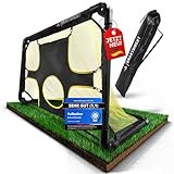 Fussballtore für Garten Kinder 2 in 1 - [Blitzschneller Aufbau] Patentiert inklusive Tasche und Torwand, Mini-Fußballtor für Kinder und Erwachsene, Fußballtor, Fußballtore Kinder Outdoor, Goal