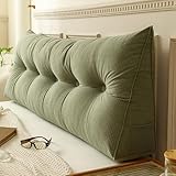 Dreieckiges Rückenkissen Lesekissen für Bett & Sofa – Langes Keilkissen mit Tasche, Rückenlehne Polster, Rivestimento Rimovibile, Misure: 60/80/100/120/150/180/200 cm