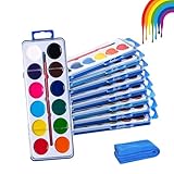 FTEAEYJLH Valentinstag-Malset, Herzförmiges Aquarellfarbenset Für Den Valentinstag – Malset Für Kinder Mit Abwaschbaren Farben Und Pinsel (4PC-12Colors)