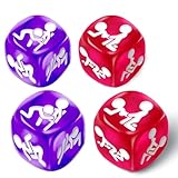 HABNI Sex Spielzeug Für Die Paare 4 Stück Würfelspiel-Set, Sexstellungen, Lehrbuch, Humorspiel, Partyspiel, Schlafzimmer Geschenk, 1,8Cm 2 Stück Lila (Oral), 1,2Cm 2 Stück Rosa (Sex)