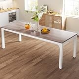 Tribesigns Esstisch, Industrieller Küchentisch für 4–6 Personen, 200 x 70 x 75 cm Rechteckiger Esstisch für Esszimmer, Küche, Wohnzimmer, mit robusten Metallbeinen, Eiche