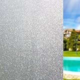 Milchglasfolie Selbstklebend Fenster 60 x 220 cm Sonnenschutzfolie Klebefolie Fenster Statisch Statisch Haftend, Kein Kleber, Blickdicht, Wiederverwendbar, für Zuhause, Mattiert