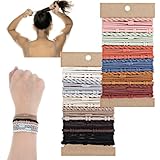 Ouligay 20 Stück Haargummis Damen, Boho Haargummi Armband, Elastische Geflochten Haargummis, Stretch Pferdeschwanz Haargummi für Dickes, Dünnes, Langes, Lockiges Haar