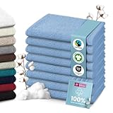 B!HOME 8er Set Handtücher hellblau 50x100 Baumwolle kleines Badetuch flauschig Damen/Herren saugfähig frottee weich