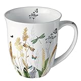 Ambiente Teetasse Kaffeetasse Becher Mug 0,4l Ornamental flowers Gräser Wiese Fine Bone China Porzellan, 18417470