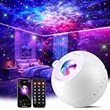 One Fire Sternenhimmel Projektor, 15 Farben 15 Einschlafmusik Galaxy Projektor, Bluetooth Nachttischlampe Nachtlicht mit Fernbedienung, Mädchen/Frauen/Junge Geschenke,Halloween/Weihnachten/Zimmer Deko