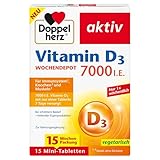 Doppelherz Vitamin D3 7000 I.E. WOCHENDEPOT - Mit nur einer Tablette 7 Tage versorgt - 15 Wochen-Packung - 15 Mini-Tabletten