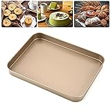 Backblech, Edelstahl Rechteckiges Backform Kuchenblech, Fettpfanne Backofen Tablett zum Backen und Kochen, Leicht zu Reinigen＆Spülmaschinenfest, 24.8 x 18.8 x 2.4cm