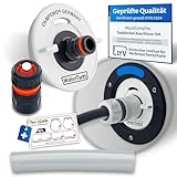 MaJoCompTec® WATERTWIN Tankdeckel mit Wasseranschluss | Wassertankdeckel Befülladapter für Wassereinfüllstutzen | Wohnmobil Wohnwagen Zubehör (ECO-Version + Schlauchkupplung, Adapter 3-PIN D:78)