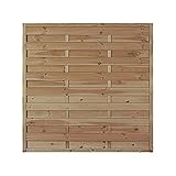 Günstiger Sichtschutz Zaun + Lamellenzaun Maße 150 x 150 cm (Breite x Höhe) aus Kiefer/Fichte Holz, druckimprägniert 'Berlin' Massiv II