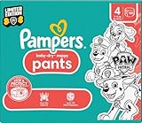 Pampers Windeln Paw Patrol Pants Größe 4 (9-15kg) Baby-Dry, Maxi mit Stop- und Schutz Täschchen, MONATSBOX, 180 Höschenwindeln(Die Verpackung kann variieren.)