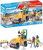 PLAYMOBIL | Straßenbaustelle | Baustellenspielzeug Kind | Baustellen Spielset | Spielzeug für Kinder ab 4 Jahren | 71751