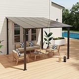 OC Orange-Casual Terrassenüberdachung, 3x3m Pergola, Anti-UV Carport mit Sonnendach, Pavallon aus PE-Platte&Stahlrahmen, für Garten, Hinterhof, Schwimmbad