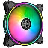 Cooler Master MasterFan MF140 Halo ARGB - Adressierbares RGB-Design mit Beleuchtungsringen, Gehäuse & Kühlung, Hybrid-Lüfterblätter mit Smart-Sensor und Vibrationsdämpfungsrahmen - 140 mm