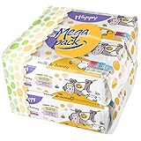 bella baby Happy Feuchttücher mit Milch & Honig, 4er Pack (4 x 64 Stück) vielseitig, sanft und weich zur Babyhaut