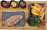 Black Rock Grill Steakstein Grillset – Sizzling Lava Stein Grill Set für perfekte Steaks, inkl. abnehmbarer Oberfläche und Zubehör für unvergessliche Grillabende zu Hause oder im Freien