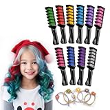 Magicat Haarkreide für Mädchen Deluxe Set 2025 I 10 Farben & 5 Haargummis I Kinder Haarfarbe auswaschbar, Kinderschminke Fasching & Schminke Karneval, Faschingsschminke Kinder, Haarschmuck Karneval