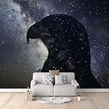 Vlies fototapete 3d Adler Tapeten für Wohnzimmer Schlafzimmer Schwarz Moderne Vliestapete Wandtapete Motivtapeten-150x105cm