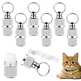 6 Stück Personalisierte Adressanhänger für Hunde Katzen, Hundehalsbandanhänger mit Schlüsselring, Wasserdichte Haustiere Hunde Katzen Zubehör, Adresskapsel für Haustiere, Katzen, Hunde